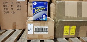 192 X ROLL'S OF SELLOTAPE (CLEVER TAPE) - CONTAINED IN 8 BOXES