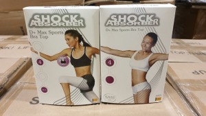 APPROX 100 X BRAND NEW SHOCK ABSORBER WHITE SPORTS BRAS IN VARIOUS SIZES