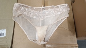 APPROX 108 X BRAND NEW PANACHE ARIZA PANTS AND THONGS IN VARIOUS STYLES AND SIZES WHITE AND BLOSSOM