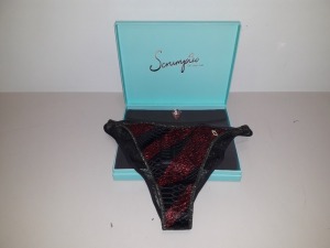 50 X SCRUMPIES OF MAYFAIR DRAGONSNAP FIRE TANGA BRIEFS - SIZES 8-16 (1-5) WITH BAG OF 50 CHARMS AND 25 PRESENTATION BOXES - ORIG RRP £35 EACH (£1750 TOTAL)