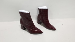 10 X BRAND NEW DOROTHY PERKINS SHELVED ANKLE BOOTS IN RED ANICA IN VARIOUS SIZES RRP £350.00