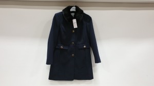 10 X BRAND NEW DOROTHY PERKINS NAVY BUTTONED COATS WITH FAUX FURR