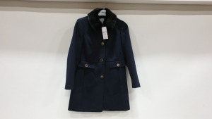 10 X BRAND NEW DOROTHY PERKINS NAVY BUTTONED COATS WITH FAUX FURR