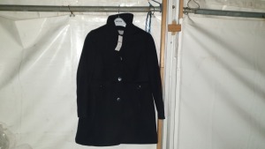 10 X BRAND NEW DOROTHY PERKINS NAVY BUTTONED COATS WITH FAUX FURR UK SIZES 6 8 10 12