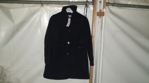 10 X BRAND NEW DOROTHY PERKINS NAVY BUTTONED COATS WITH FAUX FURR UK SIZES 6 8 10 12