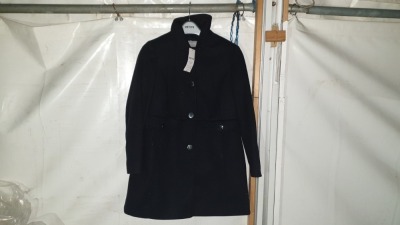 10 X BRAND NEW DOROTHY PERKINS NAVY BUTTONED COATS WITH FAUX FURR UK SIZES 6 8 10 12