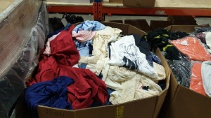 FULL PALLET OF AVON CLOTHING SERAPHINE DRESSES, MY POLO LONG SLEEVE SHIRTS, BODY FLUR BOUTIQUE DRESS, DENIM DUNGAREES ETC