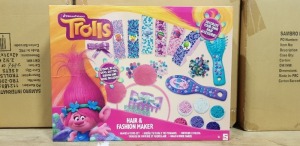 36 X BRAND NEW DREAMWORKS TROLLS HAIR AND FASHION MAKER DECORATE YOUR OWN HAIR ACCESSORIES COMES WITH SEQUINS, BEADS, GEMS, RIBBON AND GLITTER IN 9 BOXES