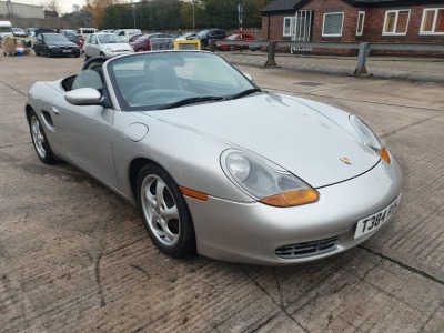 SILVER PORSCHE BOXTER. Reg : T384RDL Mileage : 46,841 Details: FIRST REGISTERED 1/3/1999 2480CC MOT UNTIL 17 SEPT 2021, V5 FULL LEATHER PART ELECTRIC SEATS CLIMATE CONTROL CRUISE CONTROL