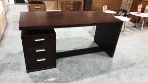 1 X BRAND NEW DARK WALNUT WRITING DESK - 1600X700X750MM