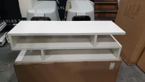 1 X BRAND NEW WHITE (TERENCE CONRAN) BALANCE COFFEE TABLE - 360X1200X400MM - NOTE*NO BOX (SAMPLE)