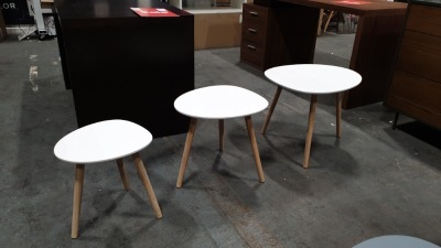 6 X BRAND NEW (CHARLES JACOBS) SET'S OF 3 NESTING TABLE'S IN WHITE (PRODUCT CODE - (CJ-NST-001-WHI)