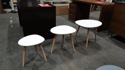 6 X BRAND NEW (CHARLES JACOBS) SET'S OF 3 NESTING TABLE'S IN WHITE (PRODUCT CODE - (CJ-NST-001-WHI)