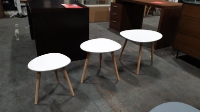 6 X BRAND NEW (CHARLES JACOBS) SET'S OF 3 NESTING TABLE'S IN WHITE (PRODUCT CODE - (CJ-NST-001-WHI)