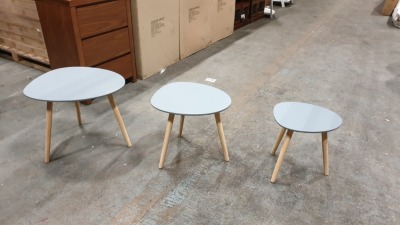 6 X BRAND NEW (CHARLES JACOBS) SET'S OF 3 NESTING TABLE'S IN GREY (PRODUCT CODE - (CJ-NST-00-GRY)