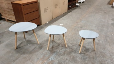 6 X BRAND NEW (CHARLES JACOBS) SET'S OF 3 NESTING TABLE'S IN GREY (PRODUCT CODE - (CJ-NST-00-GRY)