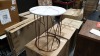 1 X BRAND NEW CONTEMPORARY COFFEE TABLE WITH COPPER EFFECT LEGS & WHITE MARBLE EFFECT TOP - D500XH580MM - IN BOX