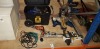 APPROX 30 MIXED TOOL LOT CONTAINING OREGON DOUBLE GUARD 91 CHAINSAW, MAKITTA AND BLACK&DECKER DRILLS, MAC ALLISTER SLIDE MITRE SAW 1900W AND VARIOUS TOOLS IE SPANNERS AND WRENCHES