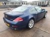BLUE BMW 645 CI AUTO. Reg : G2 OCS, Mileage : 91432 Details: WITH 1 KEY FIRST REGISTERED 30/09/2004 FULL LEATHER ELECTRIC SEATS CLIMATE CONTROL CRUISE CONTROL MOT UNTIL 10/01/2021 4398CC - 2