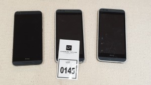 3 X HTC PHONES IN GREY (FOR SPARES)