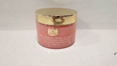 4 X BRAND NEW KEDMA PEACH & HONEY SALT SCRUB WITH DEAD SEA MINERALS AND NATURAL OILS PARABEN-FREE 500g/ 18OZ