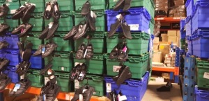 £600-£700 RETAIL PRICED BRAND NEW CHILDRENS SHOES & FOOTWEAR (MAINLY BLACK) - AVERAGE 12 PRS/TRAY. NOTE SIMPLE MAGNETIC SECURITY TAGGED - IN 5 TRAYS (NOT INC)