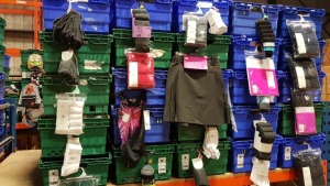 £500 MIN RETAIL PRICED BRAND NEW CHILDRENS SOCK PACKS, TIGHTS & SWIMSUITS - IN VARIOUS AGES - NOTE SIMPLE MAGNETIC SECURITY TAGGED ON SOME PACKS - IN 5 TRAYS (NOT INC)