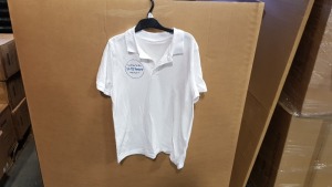 BRAND NEW TRY WHEN YOU BUY WHITE POLO SHIRTS IN VARIOUS AGES - IN 6 TRAYS (NOT INC) - IDEAL FOR RETAIL/MARKET TRADERS