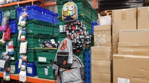 APPROX £400 RETAIL OF BACKPACKS / SCHOOL BAGS IN VARIOUS DESIGNS & COLOURS - 40+ BAGS - IN 5 TRAYS NOT INCLUDED
