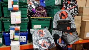 APPROX £400 RETAIL OF BACKPACKS / SCHOOL BAGS IN VARIOUS DESIGNS & COLOURS - 40+ BAGS - IN 5 TRAYS NOT INCLUDED