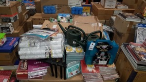 FULL PALLET CONTAINING BRAND NEW ASSORTED EDUCATIONAL/STATIONERY EQUIPMENT IE ASSESSING MATHS SKILLS ACTIVITY CARDS, SUPER FORENSIC DELUXE SET, CONJUNCTIONS DICE, BADMINTON RACKET, TTS NUMBER IDENTIFICATION BOOK, LETS THINK ACTIVITY BOOK, FACT OR OPINION 