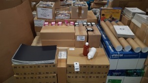 FULL PALLET CONTAINING BRAND NEW ASSORTED EDUCATIONAL/STATIONERY EQUIPMENT IE SKETCH BOOKS, SCOLA 500ML MULTICROM, EDUCATIONAL FLIP-IT, TTS SCRIPTS FOR YOUNG FILM MAKERS ETC