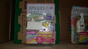 32 X BRAND NEW BOXED SPARKLE MAGIC 3D DECORATE & DISPLAY FIGURE IN ASSORTED FIGURES (SPRINKLE CAKE & SPARKLING UNICORN) - IN 8 BOXES