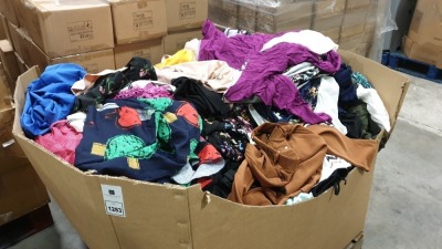 FULL PALLET OF ASSORTED CLOTHING IN VARIOUS STYLES AND SIZES IE RAYO DRESS, MY POLO X VEST TOP AND FEE RED DRESS