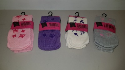 144 X THERMAL NON SLIP LADIES SLIPPER SOCKS IN 4 ASSORTED DESIGNS UK SIZE 4-7