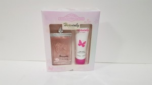 50 X BRAND NEW HEAVENLY NATURAL SPRAY VAPORISATEUR 90ml 3.OFL.OZ AND PERFUMED BODY LOTION 90ml 3.0FL.OZ.