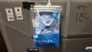 46 X BRAND NEW PACKS OF 2 BLUE REGULAR FIT CHILDRENS'S LONG SLEEVE SHIRTS - SIZE 10-11 YEARS