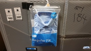 46 X BRAND NEW PACKS OF 2 BLUE REGULAR FIT CHILDRENS'S LONG SLEEVE SHIRTS - SIZE 10-11 YEARS