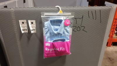 50 X BRAND NEW PACKS OF 2 BLUE GIRLS SHORT SLEEVED SHIRTS - SIZE 7-8 YEARS