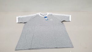 10 X BRAND NEW ADIDAS 3-STRIPES T-SHIRT IN GREY UK SIZE L