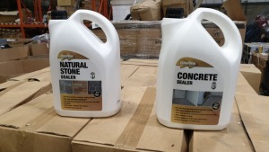 APPROX 176 X 4LITRE TUBS OF CLEAN NATURAL STONE SEALER & CONCRETE SEALER - MIXED PALLET