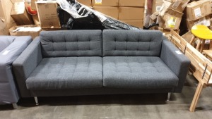 1 X 2 SEATER GREY FABRIC SOFA - USED