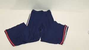 70 X BRAND NEW PAIRS OF DARK BLUE TROUSERS WITH RED STRIPE (AVON CODE F7376000) - SIZE 14-16 - IN 5 CARTONS