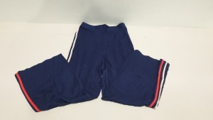 70 X BRAND NEW PAIRS OF DARK BLUE TROUSERS WITH RED STRIPE (AVON CODE F7376000) - SIZE 14-16 - IN 5 CARTONS