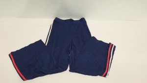 70 X BRAND NEW PAIRS OF DARK BLUE TROUSERS WITH RED STRIPE (AVON CODE F7376000) - SIZE 10-12 - IN 5 CARTONS