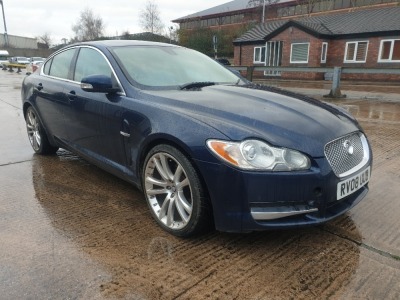 BLUE JAGUAR XF PREMIUM LUXURY D V6 A. ( DIESEL ) Reg : RV08UUB Mileage : 152395 Details: WITH 1 KEY. NO MOT, NO V5, FULL ELECTRIC LEATHER SEATS, CRUISE CONTROL, CLIMATE CONTROL, SAT NAV, CAT N INSURANCE LOSS OCT 2018, BOWERS WILKINS SPEAKERS