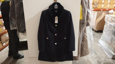 16 X BRAND NEW DOROTHY PERKINS DETACHABLE FAUX FUR TRIM COAT IN UK SIZE 10 TOTAL RRP £960.00