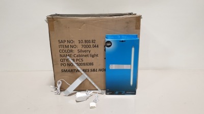 32 X BRAND NEW BOXED SMARTWARES LED SILVERY TOP CABINET LIGHT (TOTAL RRP £960.00) - IN ONE BOX