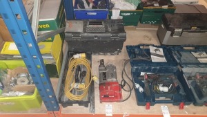 MIXED TOOL LOT CONTAINING KANCO 637, CURVER TOOL BOX, 110 EXTENSION LEAD AND KANCO JACK HAMMER BITS