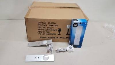 32 X BRAND NEW BOXED SMARTWARES LED UNDER CABINET LIGHT WITH WAVE SENSOR INCLUDED (TOTAL RRP £1,120.00) - IN ONE BOX